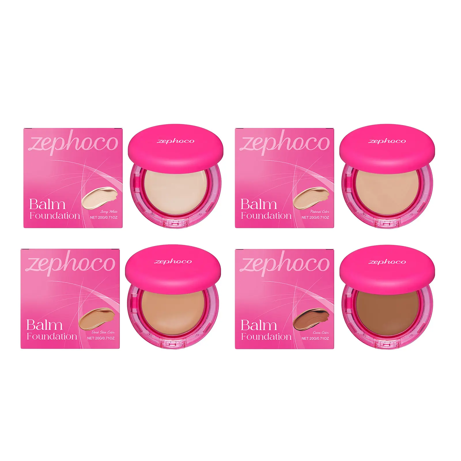 ZEPHOCO moisturizing balm foundation cream, light and docile moisturizing and moisturizing skin, concealer, clear and oily, suitable for dry skin, Makeup, Lightweight Cosmetic, Hydrating, Moisture