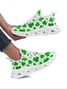 Women's Floral & Letter Print Lace-Up Sneakers, Sporty Running Shoes, Lightweight Breathable Blade Sole Design, Casual Outdoor Running Shoes for Women, Athletic Running Shoes