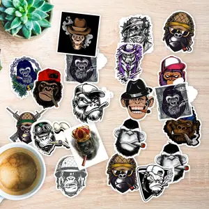 Stickers Pack 20 Pcs GORILLA Laptop SMOKING Guitar Car Bottle Skateboard Water Waterproof Vinyl Aesthetic Bike Luggage Colorful Bumper