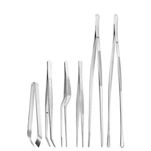 6 Pcs Cooking Tweezer Tongs 12'' and 6.3" Stainless Steel Kitchen Tweezer Set, Professional Chef Tweezers for Cooking, Repairing, Sea Food, BBQ, Multi-use - Home Improvement.