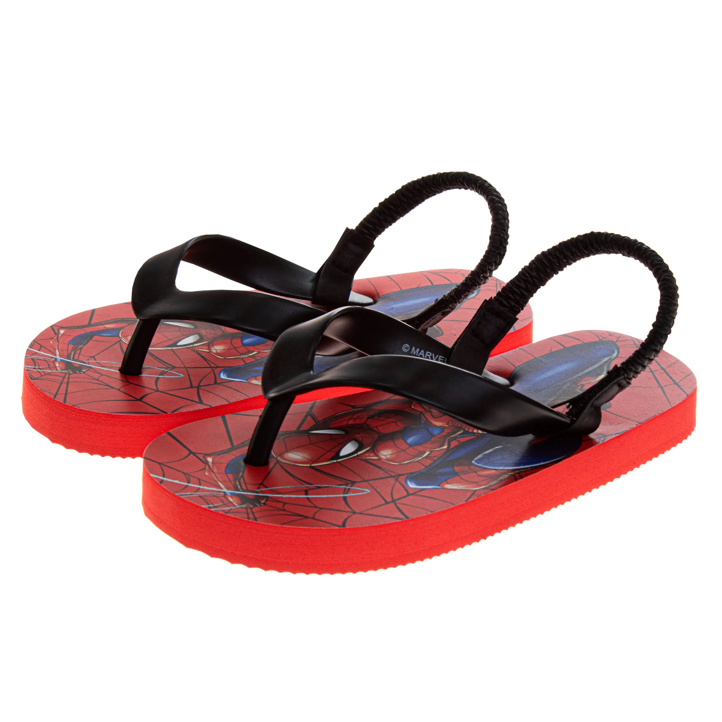 JOSMO KIDS Spider-Man Toddler Boys' Sandals, Open Toe Flip Flops with Adjustable Back Strap, EVA Water Shoes for Pool and Beach, 5 - 6 Years, Josmo Shoes, Water Resistant, Toddler Sandals, Secure Fit