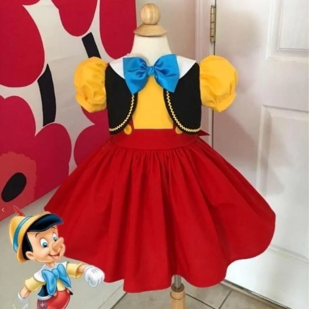 Girl's Pinocchio Cosplay Dress, Cute Birthday Gift, Kids' Role-Playing Party Costume