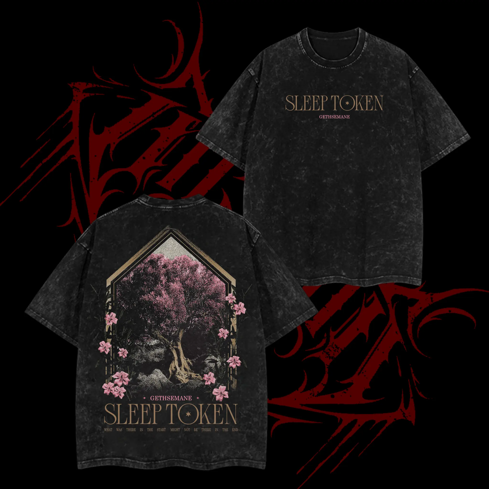 Retro Limited Sleep Token Even In Arcadia GETHSEMANE Shirt, Unisex Oversize Rock Band Washed Heavyweight T-shirt, Gift For Gothic Punk Emo Grunge Cotton Fabric sleep token merch
