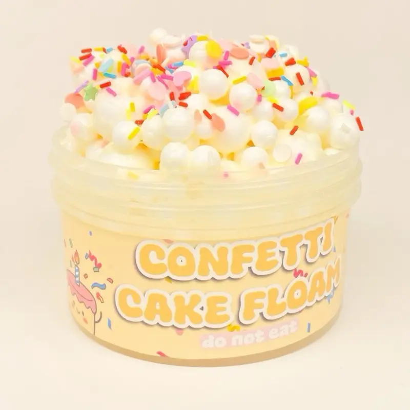 Confetti cake floam slime - 7oz slime - crunchy slime - thick and glossy slime