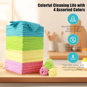 10 Pack Microfiber Cleaning Cloth - Reusable Cleaning Rag, Fast Drying Cleaning Towels Cleaning