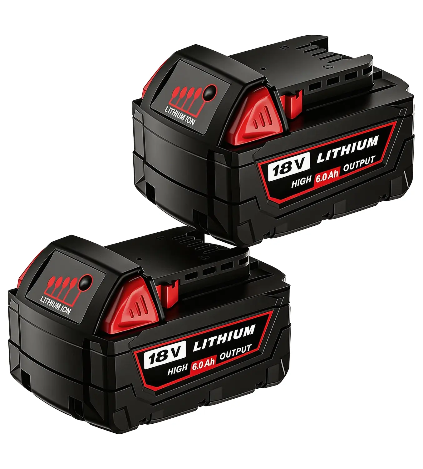 2Pack 6.0Ah Replacement Milwaukee Battery for M-18 18V Lithium 48-11-1862 48-11-1852 48-11-1882 Cordless Tools with LED Display & Protection Power Tool Batteries Upgraded Battery Replacement