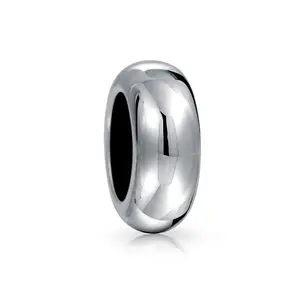 Spacer Stopper Bead Charm Rubber Center Sterling Silver Fits European Bracelet