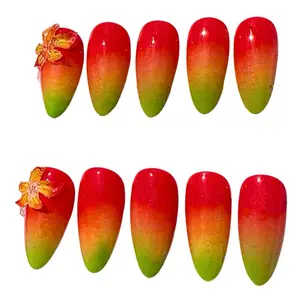 Island Nails, Press On Nails Full Set Custom ombré Effect 20-24 Nails 10-12 Sizes Salon Quality Home Application Kit Luxurious Extra