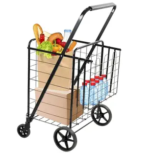 Mount-It! Rolling Utility Shopping Cart