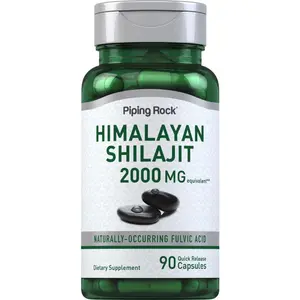 Piping Rock Shilajit Capsules | 2000mg | 90 Count | Himalayan Fulvic Acid | Non-GMO, Gluten Free Supplement