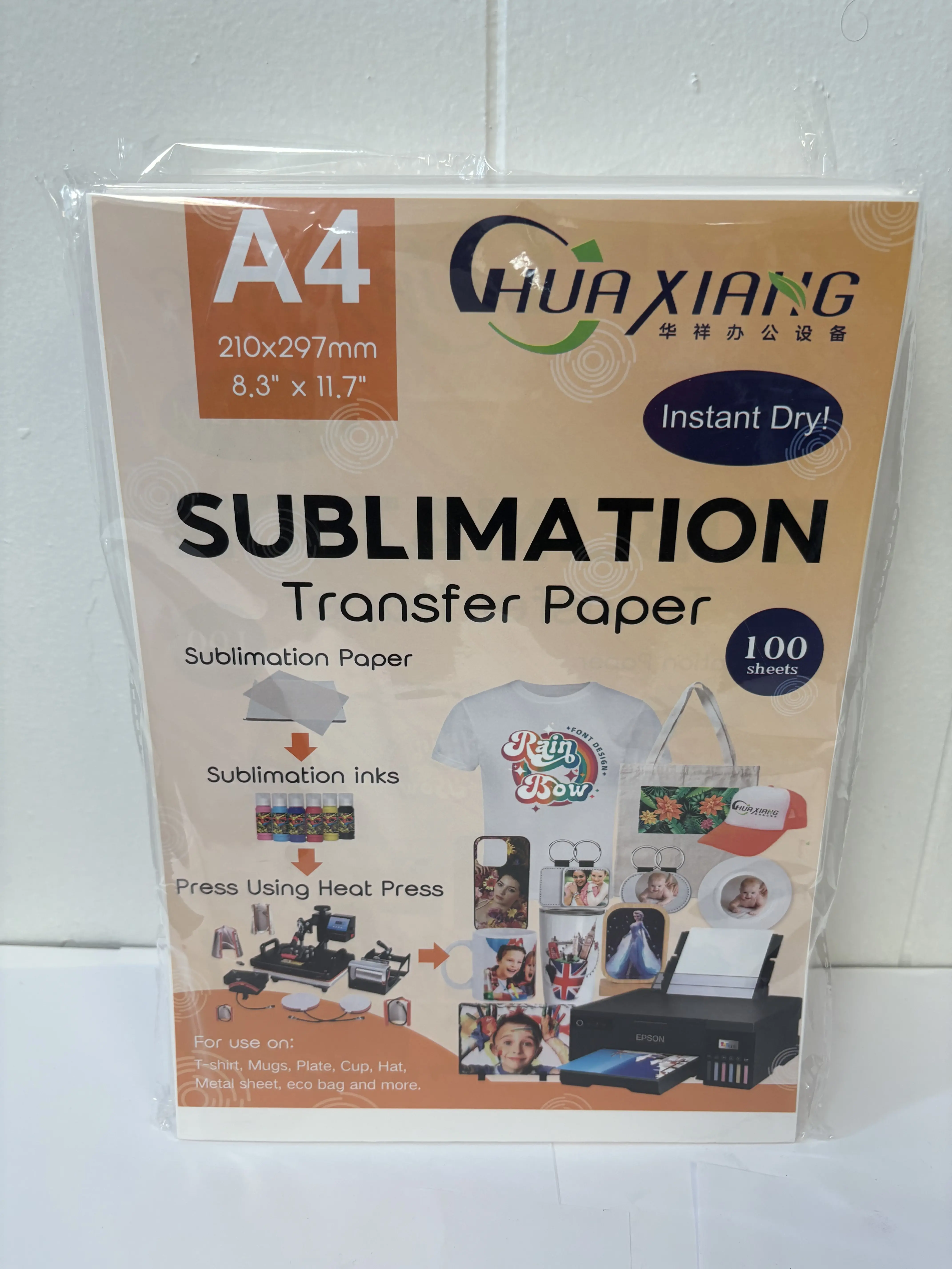 A4 Sublimation Transfer Paper 100 Sheets Instant Dry for Epson Sublimation