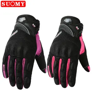 SUOMY Women Motorcycle Gloves Summer Breathable Motorbike Racing Gloves Lady Pink/Purple Motocross Riding Gloves Touch Function