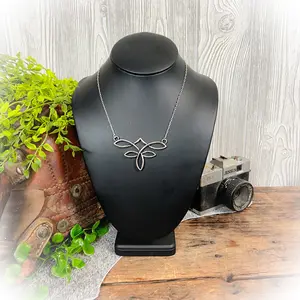 All Laced Up Boot Stitch Necklace – Silver Handmade Fashion Accessory Boho Style Jewelry