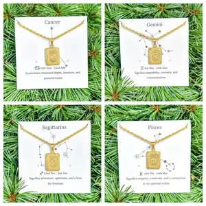 Constellation necklace, Zodiac Sign Stainless Steel Pendant Necklace，star sign Unisex for men women, personalized Charm necklace, customized sign necklace，nontarnish necklace.