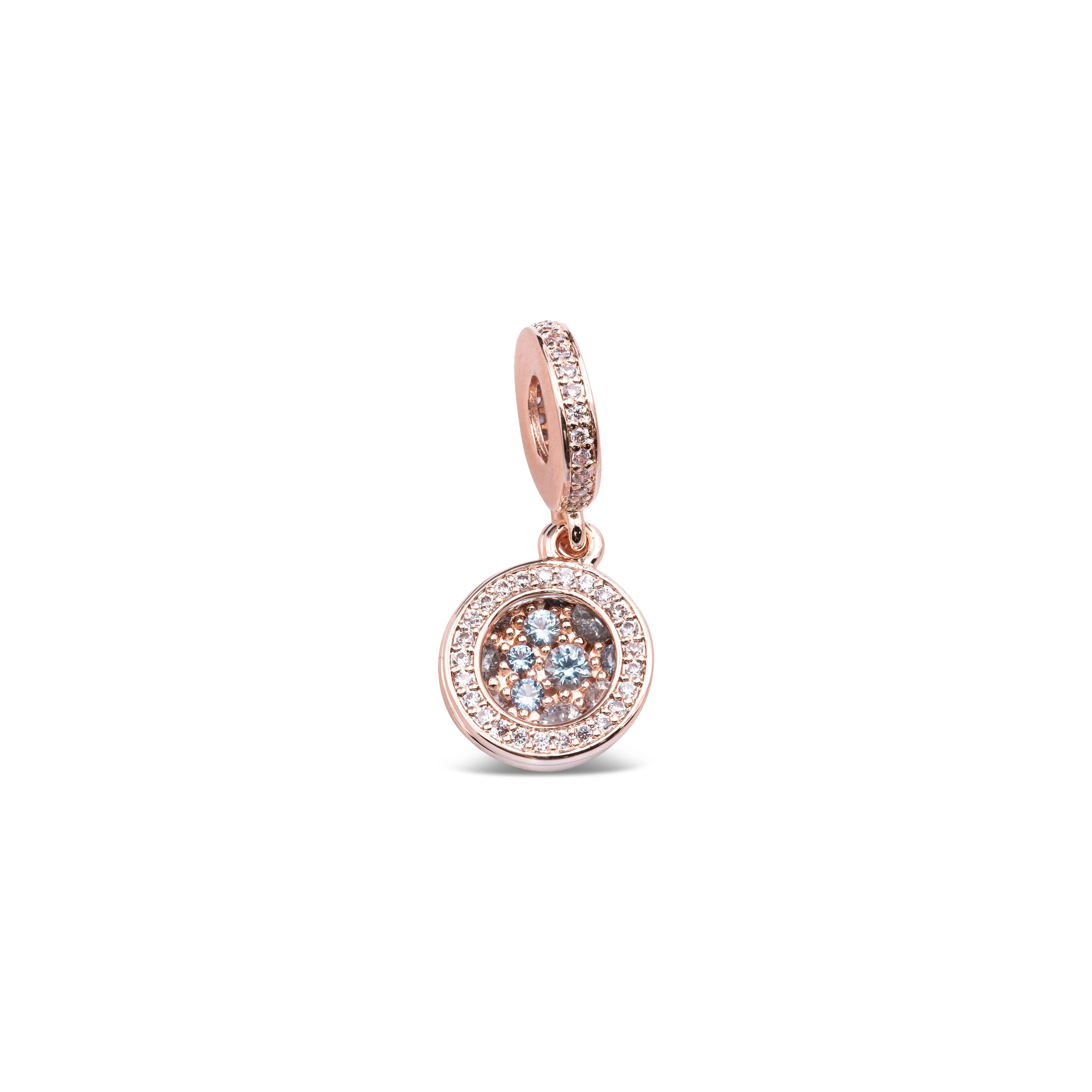 Pandora Colours Sparkling Light Blue Disc Double Dangle Charm - 789186C03