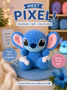 Pixel the Blue Alien Plushie – Handmade Soft Space-Inspired Stuffed Animal