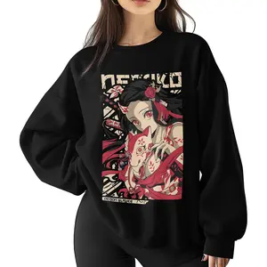 Nezuko Kamado Demon Slayer Washed Fabric Anime Unisex Black T-shirt 25723