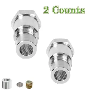 M18x1.5 Oxygen Sensor Adapter with Filterment, 46MM 2-Count Stainless Steel Auto O2 Sensor Connector Extender, Car Repair Tool, Summer Gifts for Men