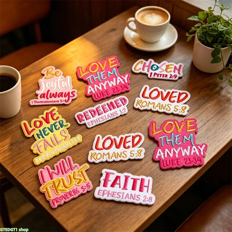 Christian Inspirational Embroidered Iron-On Patches - Express Religious Faith, No Sewing Required, for Religious Faith Enthusiasts’ Clothing, Jackets, Backpacks