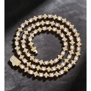 Sri Lanka Moissanite Star Tennis Necklace Bracelet Set Miami Italy Mexico Inspired Hip Hop Trendy Aesthetic Affordable Jewelry Gift