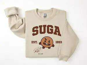 Suga Est.1993 Sweatshirt, BT21 Chibi Cute Sweater, Gift for fan, KPOP tour 2026
