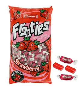 Tootsie Roll Frooties Strawberry Chewy Candy, 360-Pieces, 38.8oz Sugar-Base Low-Fat Fruit-Flavored Dessert Snack Treat, Candies