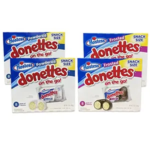 Hostess Powdered and Chocolate Frosted Donettes Bulk Value Pack (96 Total Donuts)