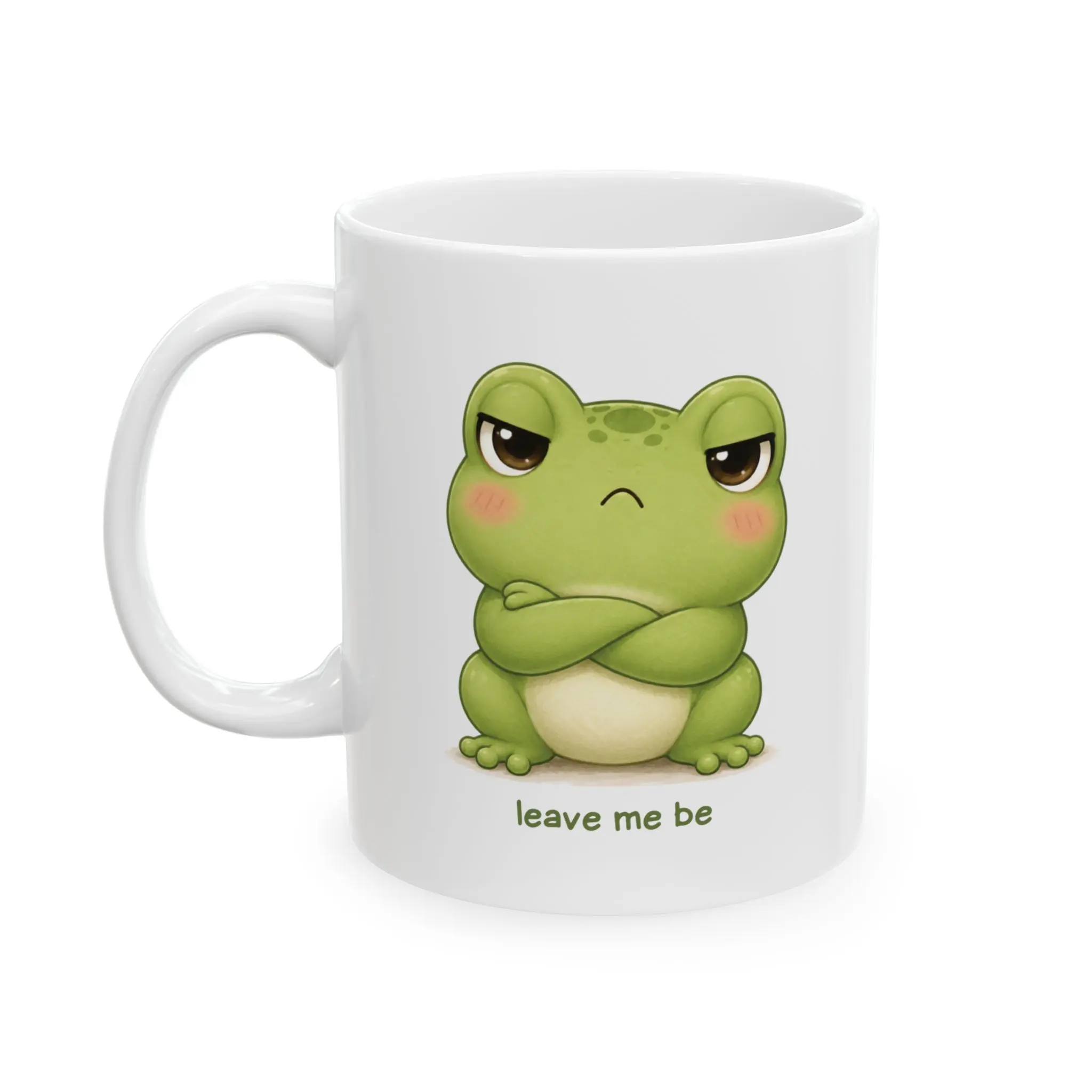 Grumpy Green Caterpillar Mug | Cute Cartoon Insect Coffee Cup