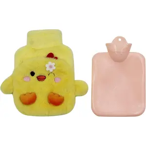 Insulation Water Bag Rubber Hand Warmer Bed Bottle Belt Plush Cover Leak-Proof PVC Hot Water Bag Duck Shape 400 Ml