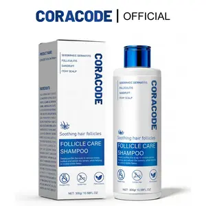 CORACODE Herbal Folliculitis Scalp Care Shampoo with Tea Tree Oil，Willow Bark, Purslane & Cnidium Monnieri Extracts – Botanical Clarifying Shampoo for Itchy, Oily, Flaky Scalp & Scalp Buildup Care, Soothing Hair & Scalp Support for Men & Women 10.58 Fl Oz