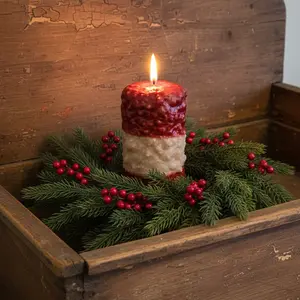 Large Pillar Candle Ribbon Candy - Sweet Candy with Red and Beige Stripes - Snack for Parties and Celebrations