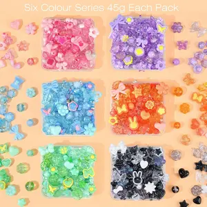 480Pcs Assorted Beads Bracelet Making Kit with String Cute Acrylic Charms for Jewelry Crafts Kawaii Bow Star Flower Shaped Beads for DIY Keychain Bag Lipgloss Charms Smartphone Case - Cellphone phone case