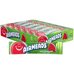 Airheads Full-Size Candy Bars, Taffy Candy Pack, Individually Wrapped Bulk Candy, Watermelon Flavor Artificially Flavored, 36 Count Box