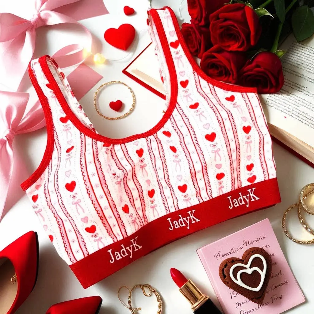 Arya Bralette Valentine Print Collection | JadyK: Vintage heart