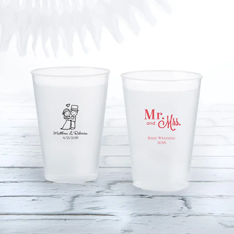 Kate Aspen 18146NA-WD 10 oz Personalized Frosted Flex Cup - Wedding
