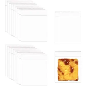 Square Self Adhesive Cellophane Bags 6x6'' 300 count 2mil Self Sealing OPP Poly Tape Glassine Baggies for Cookie Candy  Bakery Prints Photos Cards Envelopes Party Decorative