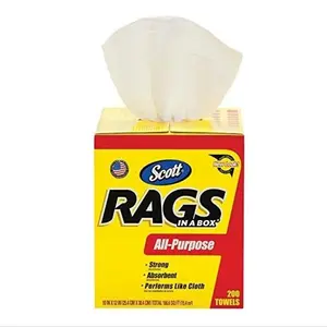 Scott Rags in a Box White All-Purpose Strong Absorbent 200 Towels per Box