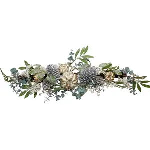 Northlight 36" Neutral Pumpkin & Pine Cones Fall Harvest Swag