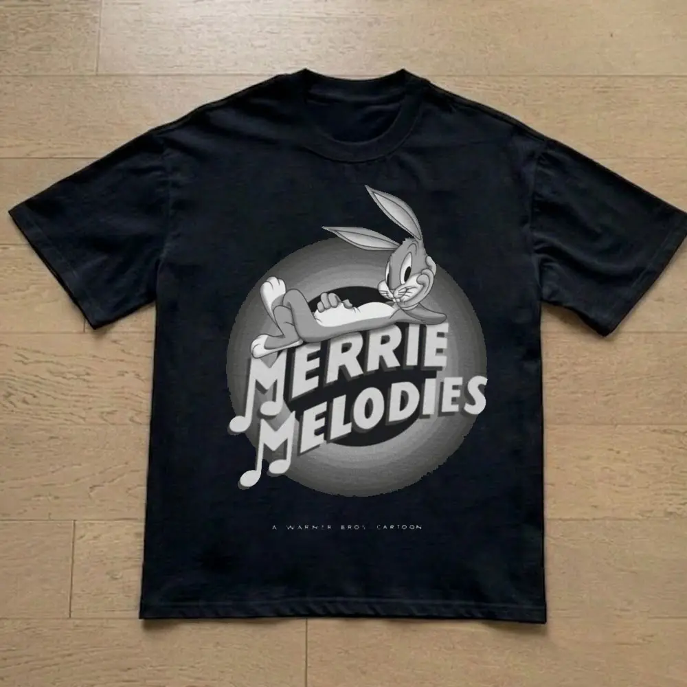 Looney Tunes Vintage T-Shirt, Retro Animated Cartoon Graphic Tee, Cotton Apparel