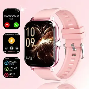 Mother's Day Gift:Smart watch, wireless talking/dialing,multi-sport mode, call reminder and rejection, Black andpink wearable multi-functional smartwatch with high-definition touchscreen Super Bowl, Super Bowl OutdoorSports