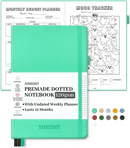 Premade Bullet Dotted Journal Notebook, Pre-made Dot Grid Journaling with Undated Weekly & Monthly Planner - 12 Month Organization
