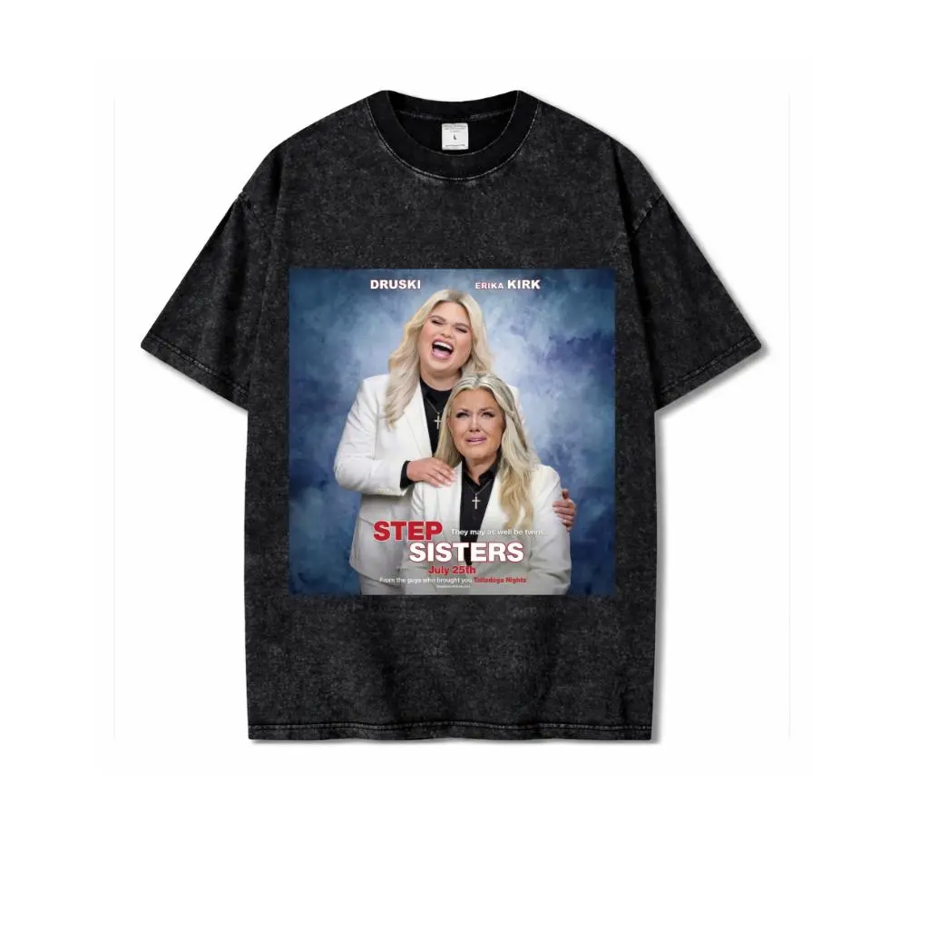 Druski x Erika Kirk Funny Shirt, Graphic tee, Fashion Cotton, Streetwear, Top Menswear Womenswear