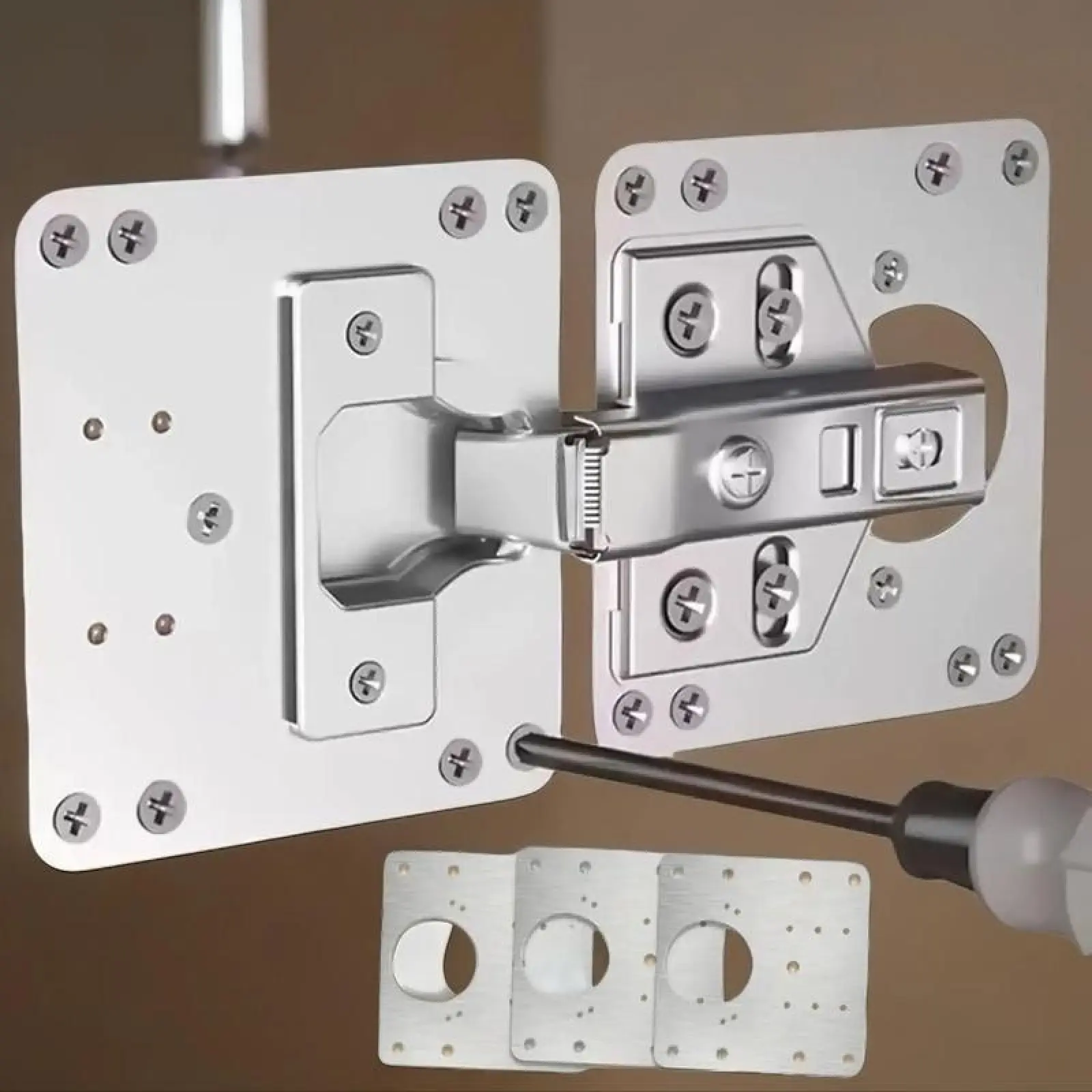6 Pieces Set |   Cabinet Door Repair Plate with Screws, Stainless Steel Thickened Door Reinforcement Installation Fixing Board, Clothing Cabinet Furniture Damaged Hinge, Hardware, Safety Door Locking Hinges, Automatic Door Closer, Hinge Repair Tool.