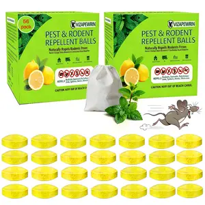 2 box-Rodent Repellent ball (56 pack)– Natural Indoor & Outdoor Control for Mice and Rats – Plant-Based, Extra-Strong Formula - Safe for Pets & Kids, 30-60 Days Effective Mouse Deterrent-VIZAPEWRIN certified