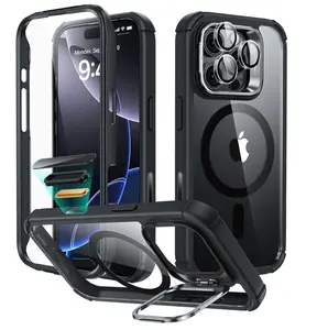 ESR Magnetic Phone Case for iPhone 16/15/14/13, Shockproof Full Body Case with Magnetic Design & Shock Armor Kickstand Accessory Protector