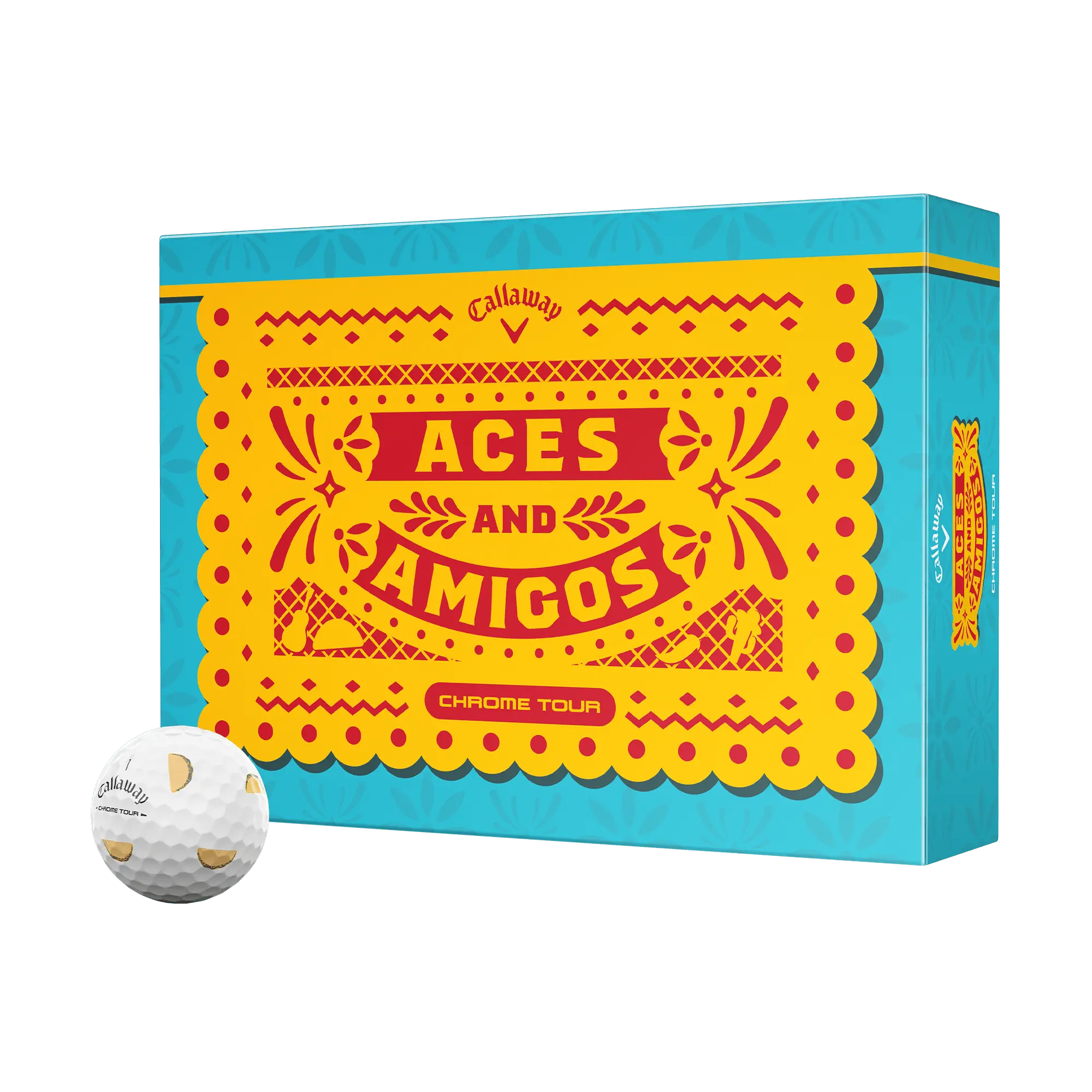 Callaway Golf Chrome Tour Aces and Amigos Golf Balls in White
