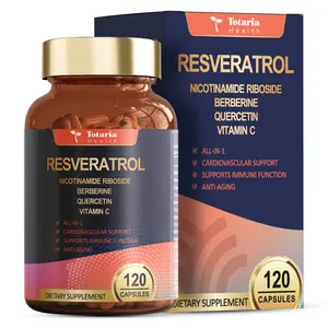Totaria Resveratrol Supplement 8000mg Extra Strength with Berberine, Quercetin, Grape Seed & Polyphenol for Antioxidant Support and Heart Health