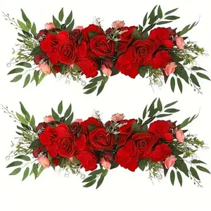 Rose Draped Flowers, Wedding Arch Artificial Rustic Hanging Decorations, Leaf Roses Peonies Door Wreath for Wedding Arch Front Door House Wall Decoration, Artificial Wisteria Flower