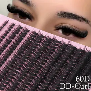 14 Rows 60p Eyelash Patch, Volume Lash Clusters, Dense C Curl, Eyelash Extension, Individual False Eyelashes, Cosmetic Eyelashes