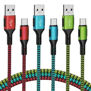 USB C  3pack 10ft Type C Charger Nylon Braided USB C Charger Cord    for  Galaxy S21 S20 S10 Plus Note 10   Pixel  etc
